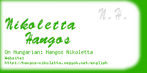 nikoletta hangos business card